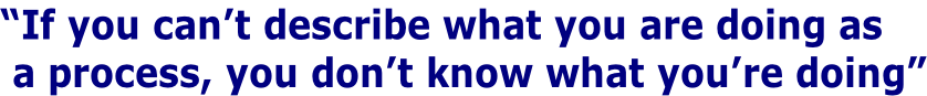 “If you can’t describe what you are doing as  a process, you don’t know what you’re doing”